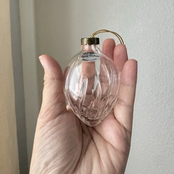 Vtg Miller Rogaska Full Lead Crystal Christmas Ornament Teardrop Richmond In Box - Picture 5 of 9